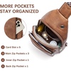 image:imageBOSTANTEN Sling Bag for Women Leather Crossbody Bag Vintage Cross Body Purse for Travel with Guitar Strap Bohemian StyleDark Brown