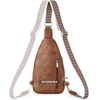 image:imageBOSTANTEN Sling Bag for Women Leather Crossbody Bag Vintage Cross Body Purse for Travel with Guitar Strap Bohemian StyleDark Brown