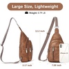 image:imageBOSTANTEN Sling Bag for Women Leather Crossbody Bag Vintage Cross Body Purse for Travel with Guitar Strap Bohemian StyleDark Brown