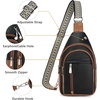 image:imageBOSTANTEN Sling Bag for Women Leather Crossbody Bag Vintage Cross Body Purse for Travel with Guitar Strap Bohemian StyleNavy Black