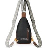 image:imageBOSTANTEN Sling Bag for Women Leather Crossbody Bag Vintage Cross Body Purse for Travel with Guitar Strap Bohemian StyleNavy Black
