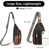 image:imageBOSTANTEN Sling Bag for Women Leather Crossbody Bag Vintage Cross Body Purse for Travel with Guitar Strap Bohemian StyleNavy Black