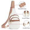 image:imageBOSTANTEN Sling Bag for Women Leather Crossbody Bags Fanny Pack Chest Bag for TravelAbeige