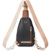 image:imageBOSTANTEN Sling Bag for Women Leather Crossbody Bags Fanny Pack Chest Bag for TravelAblack  Brown
