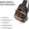 image:imageBOSTANTEN Sling Bag for Women Leather Crossbody Bags Fanny Pack Chest Bag for TravelAblack