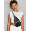 image:imageBOSTANTEN Sling Bag for Women Leather Crossbody Bags Fanny Pack Chest Bag for TravelAblack