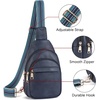 image:imageBOSTANTEN Sling Bag for Women Leather Crossbody Bags Fanny Pack Chest Bag for TravelAblue