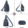 image:imageBOSTANTEN Sling Bag for Women Leather Crossbody Bags Fanny Pack Chest Bag for TravelAblue