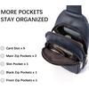 image:imageBOSTANTEN Sling Bag for Women Leather Crossbody Bags Fanny Pack Chest Bag for TravelAblue