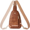 image:imageBOSTANTEN Sling Bag for Women Leather Crossbody Bags Fanny Pack Chest Bag for TravelAbrown