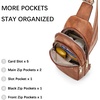 image:imageBOSTANTEN Sling Bag for Women Leather Crossbody Bags Fanny Pack Chest Bag for TravelAbrown