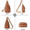 image:imageBOSTANTEN Sling Bag for Women Leather Crossbody Bags Fanny Pack Chest Bag for TravelAbrown