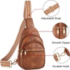 image:imageBOSTANTEN Sling Bag for Women Leather Crossbody Bags Fanny Pack Chest Bag for TravelAbrown