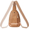 image:imageBOSTANTEN Sling Bag for Women Leather Crossbody Bags Fanny Pack Chest Bag for TravelAcamel Brown