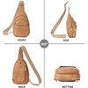 image:imageBOSTANTEN Sling Bag for Women Leather Crossbody Bags Fanny Pack Chest Bag for TravelAcamel Brown