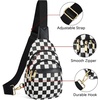 image:imageBOSTANTEN Sling Bag for Women Leather Crossbody Bags Fanny Pack Chest Bag for TravelAcheckered Black