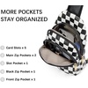 image:imageBOSTANTEN Sling Bag for Women Leather Crossbody Bags Fanny Pack Chest Bag for TravelAcheckered Black