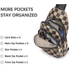 image:imageBOSTANTEN Sling Bag for Women Leather Crossbody Bags Fanny Pack Chest Bag for TravelAcheckered Coffee