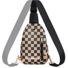 image:imageBOSTANTEN Sling Bag for Women Leather Crossbody Bags Fanny Pack Chest Bag for TravelAcheckered Coffee