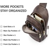 image:imageBOSTANTEN Sling Bag for Women Leather Crossbody Bags Fanny Pack Chest Bag for TravelAcoffee