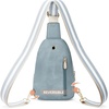 image:imageBOSTANTEN Sling Bag for Women Leather Crossbody Bags Fanny Pack Chest Bag for TravelAdenim Blue