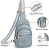 image:imageBOSTANTEN Sling Bag for Women Leather Crossbody Bags Fanny Pack Chest Bag for TravelAdenim Blue