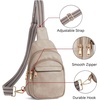 image:imageBOSTANTEN Sling Bag for Women Leather Crossbody Bags Fanny Pack Chest Bag for TravelAgrey