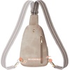 image:imageBOSTANTEN Sling Bag for Women Leather Crossbody Bags Fanny Pack Chest Bag for TravelAgrey