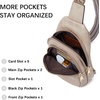 image:imageBOSTANTEN Sling Bag for Women Leather Crossbody Bags Fanny Pack Chest Bag for TravelAgrey