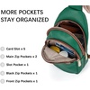 image:imageBOSTANTEN Sling Bag for Women Leather Crossbody Bags Fanny Pack Chest Bag for TravelAlichee Green