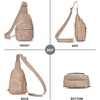 image:imageBOSTANTEN Sling Bag for Women Leather Crossbody Bags Fanny Pack Chest Bag for TravelAlight Brown