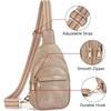 image:imageBOSTANTEN Sling Bag for Women Leather Crossbody Bags Fanny Pack Chest Bag for TravelAlight Brown