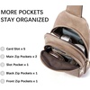 image:imageBOSTANTEN Sling Bag for Women Leather Crossbody Bags Fanny Pack Chest Bag for TravelAlight Brown