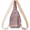 image:imageBOSTANTEN Sling Bag for Women Leather Crossbody Bags Fanny Pack Chest Bag for TravelApurple