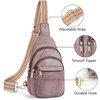 image:imageBOSTANTEN Sling Bag for Women Leather Crossbody Bags Fanny Pack Chest Bag for TravelApurple