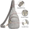 image:imageBOSTANTEN Sling Bag for Women Leather Crossbody Bags Fanny Pack Chest Bag for TravelAtwilight Grey