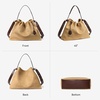 image:imageBOSTANTEN Slouchy Hobo Bags for Women Drawstring Shoulder Handbag Soft Crossbody Purse with 2 StrapsSuede Tan