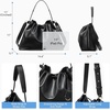 image:imageBOSTANTEN Slouchy Hobo Bags for Women Drawstring Shoulder Handbag Soft Crossbody Purse with 2 StrapsVegan Leather Black