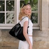 image:imageBOSTANTEN Slouchy Hobo Bags for Women Drawstring Shoulder Handbag Soft Crossbody Purse with 2 StrapsVegan Leather Black