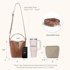 image:imageBOSTANTEN Small Bucket Bag for Women Crossbody Bags Trendy Vegan Leather Shoulder Purses Designer Ladies HandbagsBrown