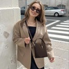 image:imageBOSTANTEN Small Bucket Bag for Women Crossbody Bags Trendy Vegan Leather Shoulder Purses Designer Ladies HandbagsCoffee