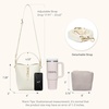 image:imageBOSTANTEN Small Bucket Bag for Women Crossbody Bags Trendy Vegan Leather Shoulder Purses Designer Ladies HandbagsWhite