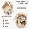 image:imageBOSTANTEN Small Crossbody Bags for Women Vegan Leather Mini Bucket Handbag Removable Shoulder StrapBeige