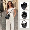 image:imageBOSTANTEN Small Crossbody Bags for Women Vegan Leather Mini Bucket Handbag Removable Shoulder StrapBlack