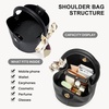 image:imageBOSTANTEN Small Crossbody Bags for Women Vegan Leather Mini Bucket Handbag Removable Shoulder StrapBlack
