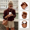 image:imageBOSTANTEN Small Crossbody Bags for Women Vegan Leather Mini Bucket Handbag Removable Shoulder StrapBrown