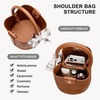 image:imageBOSTANTEN Small Crossbody Bags for Women Vegan Leather Mini Bucket Handbag Removable Shoulder StrapBrown