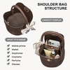 image:imageBOSTANTEN Small Crossbody Bags for Women Vegan Leather Mini Bucket Handbag Removable Shoulder StrapCoffee