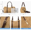 image:imageBOSTANTEN Small Crossbody Purse for Women Slouchy Boston Handbag  Vegan Leather Lightweight Top Handle Detachable Adjustable Strap Daily Travel Shopping CommutingApricot With Coffee