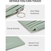 image:imageBOSTANTEN Small Wallet For Women RFID Leather Credit Card Holder Slim Wristlet Keychain Wallet With Zipper PocketALight Green
